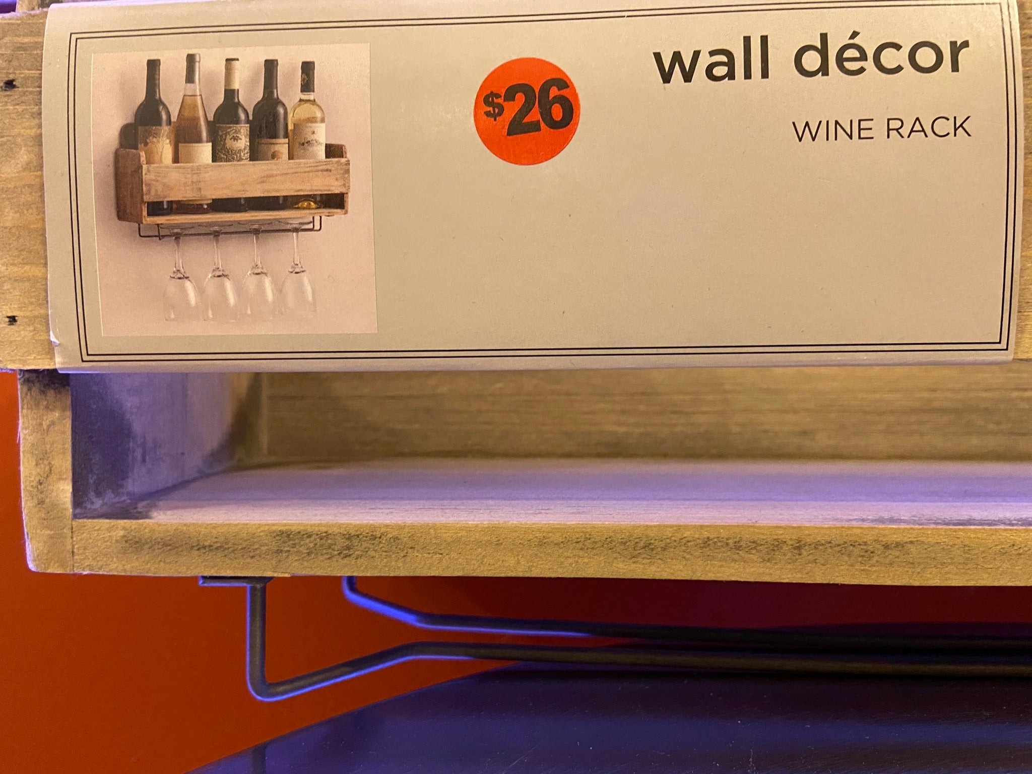 Wall Hanging Wine Rack,Glass Holder, Rustic modern wall mounted wine rack